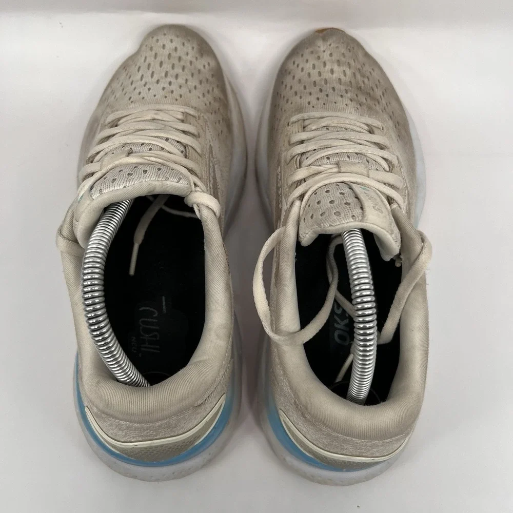 Brooks Ghost 16 Womens Running Shoes Grey Blue Walking Comfort Sneakers Size 9.5